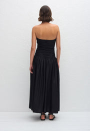 Strapless Drop Waist Dress - Black - Matteau